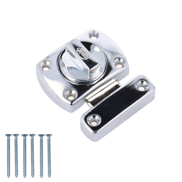 WC Toilette Schloss Türriegel Barrel Bolt Türschloss drehbar Edelstahl und Chrom