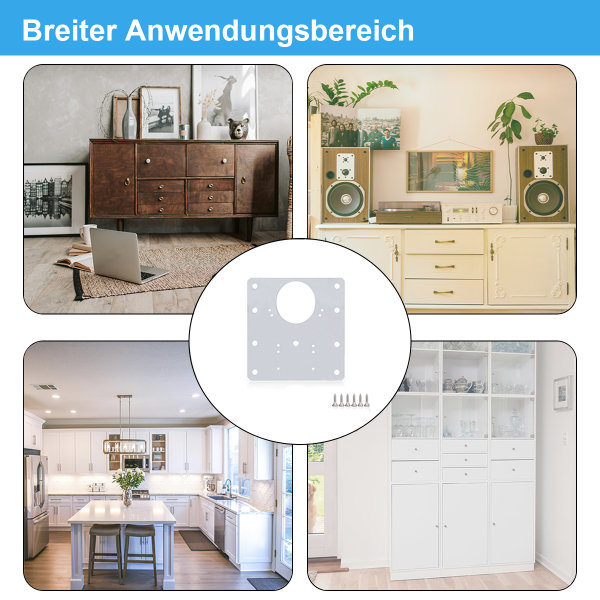 Scharnier Reparaturplatte Möbelverbinder Topfbandplatte Schrank Reparaturblech Edelstahl