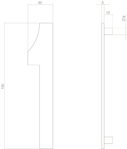 Intersteel Hausnummer 1 150mm edelstahl vibriert