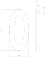Intersteel Hausnummer 0 150mm edelstahl vibriert