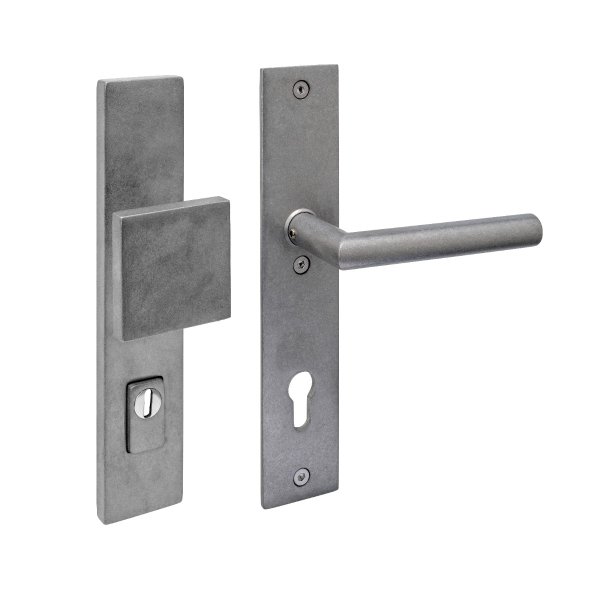 Intersteel SKG3 Sicherheitsbeschlag rechteckig 250x50mm Griff/Drücker Jura Profilzylinder Lochung 92mm mit Kernziehschutz edelstahl vibriert