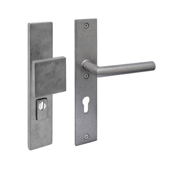 Intersteel SKG3 Sicherheitsbeschlag rechteckig 250x50mm Griff/Drücker Jura Profilzylinder Lochung 72mm mit Kernziehschutz edelstahl vibriert