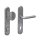 Intersteel SKG3 Sicherheitsbeschlag oval 250x50mm Griff/Drücker Luzern mit Federmechanismus Profilzylinder Lochung 92mm mit Kernziehschutz edelstahl vibriert