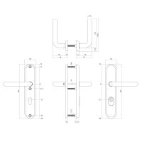 Intersteel SKG3 Sicherheitsbeschlag oval 250x50mm...