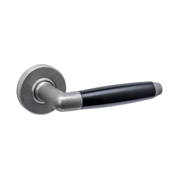 Intersteel Türgriff Combinatie auf Rosette verdeckt ø53x10mm edelstahl vibriert/schwarz