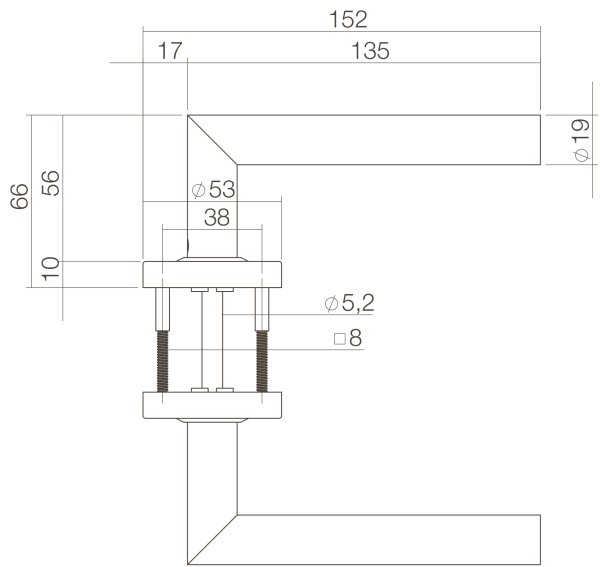 Intersteel Türgriff Jura auf Rosette verdeckt ø53x10mm edelstahl vibriert