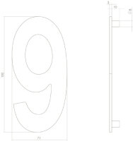 Intersteel Hausnummer 9 150mm PVD messingfarbig