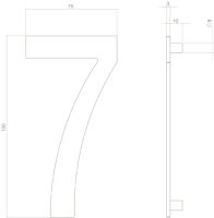Intersteel Hausnummer 7 150mm PVD messingfarbig