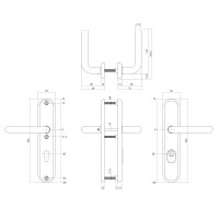 Intersteel SKG3 Sicherheitsbeschlag oval 250x50mm...