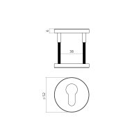 Intersteel Zylinderrosetten verdeckt ø52x6mm PVD...
