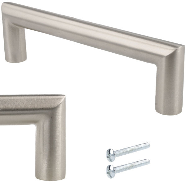 Schrankgriff Edelstahl matt gebürstet Ø 12mm runder Küchengriff rostfrei Design Griff 160mm