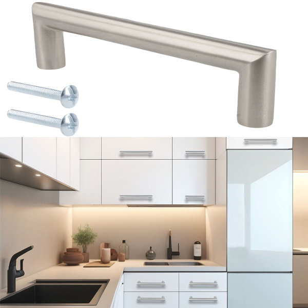 Schrankgriff Edelstahl matt gebürstet Ø 12mm runder Küchengriff rostfrei Design Griff 320mm