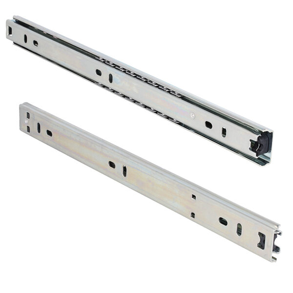 Set Schubladenschienen 27mm Höhe Teleskopauszug Teilauszug 15kg Traglast Kugelführung 500mm