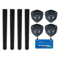 Tischbein 4er Set Schwarz matt 710mm - Metall...