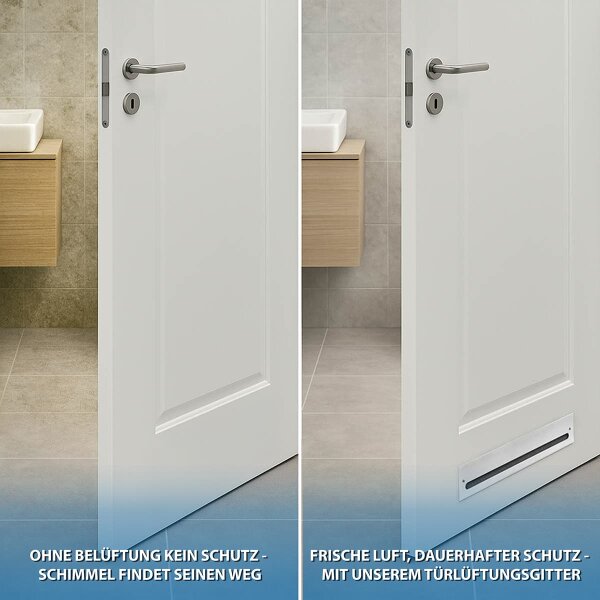 Schalldämmendes Lüftungsgitter aus Aluminium - Türlüftungsgitter beidseitig EN ISO 717-1