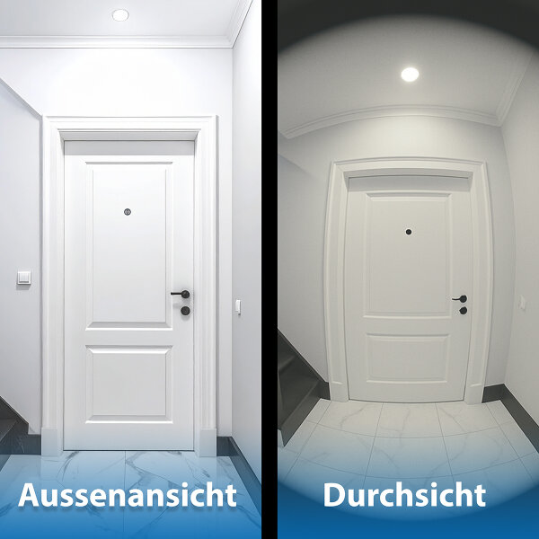 Türspion Schwarz Messing mit Sichtschutzklappe - Weitwinkellinse 160° - Sicherheits-Türblick