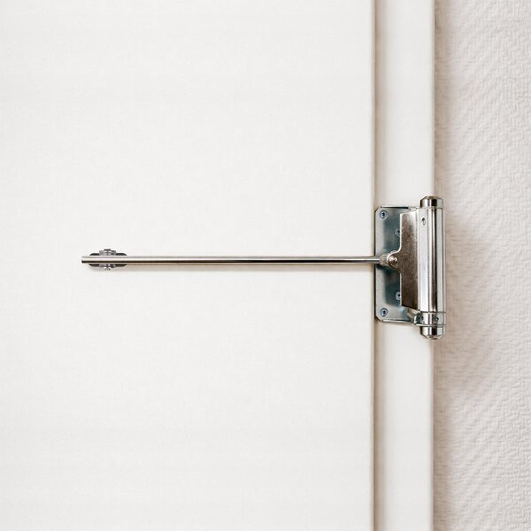 Stangentürschließer bis 40 kg aus Stahl – Türschließer Silber - einstellbare Federkraft DIN links rechts