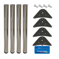 Tischbeine 4er Set rund Ø60mm - Metall Edelstahl...