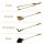 Kaminbesteck Messing matt gebürstet 5-teilig mit Behälter - Elegantes Ofenbesteck Kaminzubehör