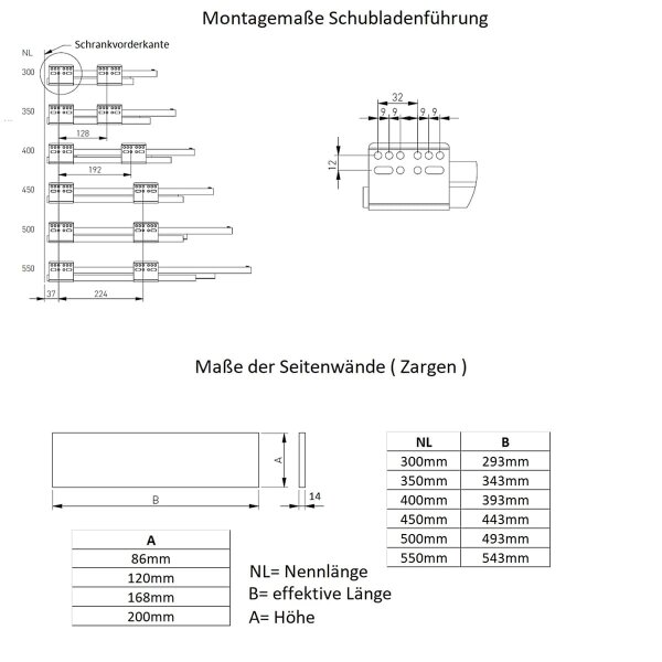 Schubladensystem Push to Open Weiß - Vollauszug Unterflurführung 40kg - Schubkastensystem grifflos