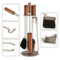 Stilvolles Kaminbesteck 5-tlg. - Edelstahl Kamingarnitur...
