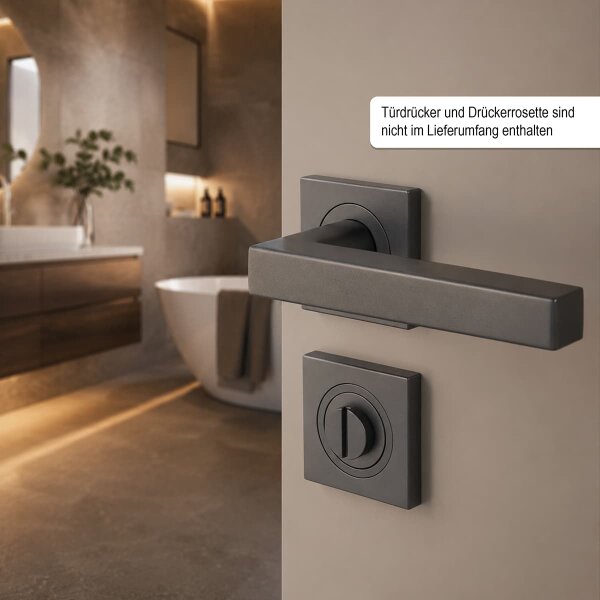 WC Rosettenpaar Graphit mit Metallunterbau & Drehverriegelung - Bad Türrosetten
