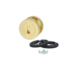 Buntbart Rosettenpaar Messing Optik Ø 52mm -...