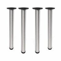 Edelstahl Optik 4er Set Tischbeine Ø 60mm -...