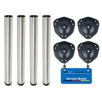Edelstahl Optik 4er Set Tischbeine Ø 60mm -...