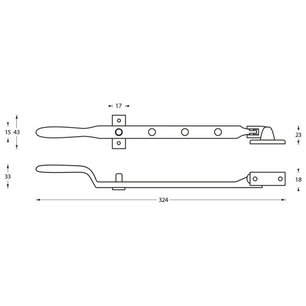 Intersteel Fensterfeststeller mit Stellstift Chrom matt