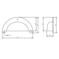 Intersteel Griffmuschel 96 mm Nickel