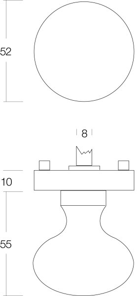 Intersteel Türknopf Rosette Nickel matt