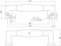 Intersteel Möbelgriff 108 mm Nickel matt schwarzes Holz
