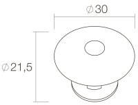 Intersteel Möbelknopf rund Sonne ø 30 mm Altgrau
