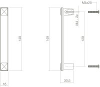 Intersteel Möbelgriff 149 mm Altgrau