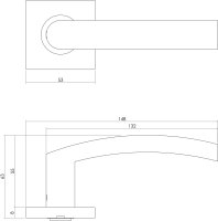 Intersteel Türdrücker Blok auf Rosette 53x53x8...
