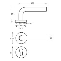 Intersteel Türdrücker Blok auf Rosette...