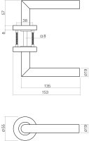 Intersteel Türdrücker Recht 90° auf Rosette...