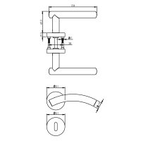 Intersteel Türdrücker Gebogen auf Rosette...