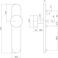 Intersteel Knopf auf blindem Schild Edelstahl gebürstet