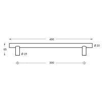 Intersteel Stoßgriff T-Form 400 mm Edelstahl...