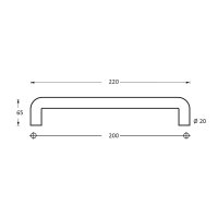 Intersteel Stoßgriff gebogen 220 mm Edelstahl...