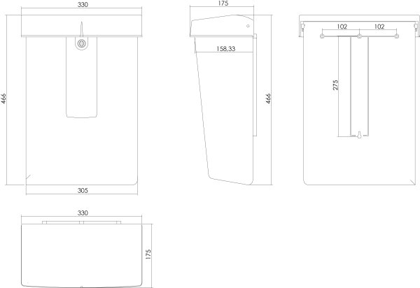 Intersteel Briefkasten 465x325x180 mm Grün