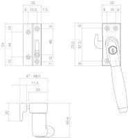 Intersteel Fensterverriegelung Ton 400 abschließbar...