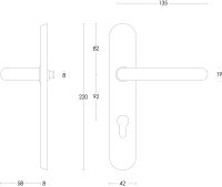 Intersteel Türdrücker Rund auf Schild mit...