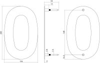 Intersteel Hausnummer 0 200 mm Edelstahl gebürstet