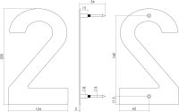 Intersteel Hausnummer 2 200 mm Edelstahl gebürstet