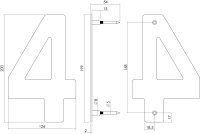 Intersteel Hausnummer 4 200 mm Edelstahl gebürstet