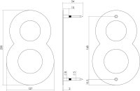 Intersteel Hausnummer 8 200 mm Edelstahl gebürstet