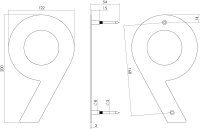 Intersteel Hausnummer 9 200 mm Edelstahl gebürstet
